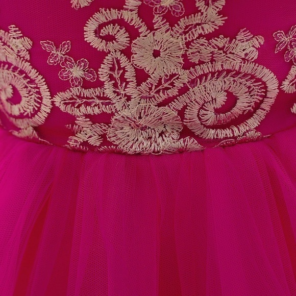 Luxury Lace Flower Wedding Birthday dream dress with headband 5008 - Picture 6 of 8